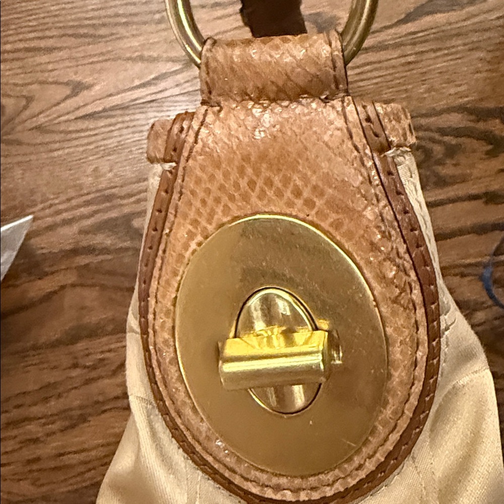 Coach Peyton Signature C Sateen Beige and Brown Hobo Shoulder Bag - Picture 6 of 16